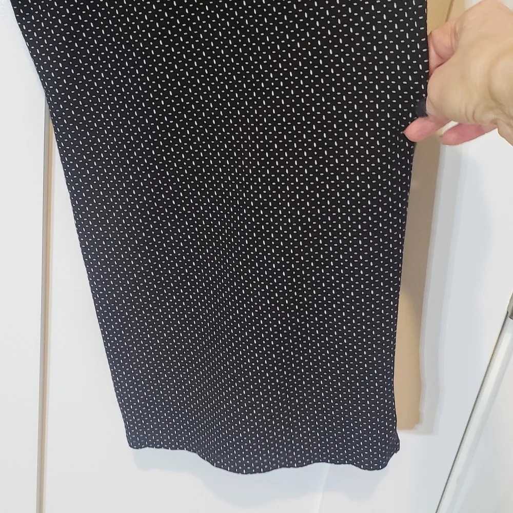 J. Jill Wearever Full Leg Cropped Stretch Pull On Pants Large Black White Rayon